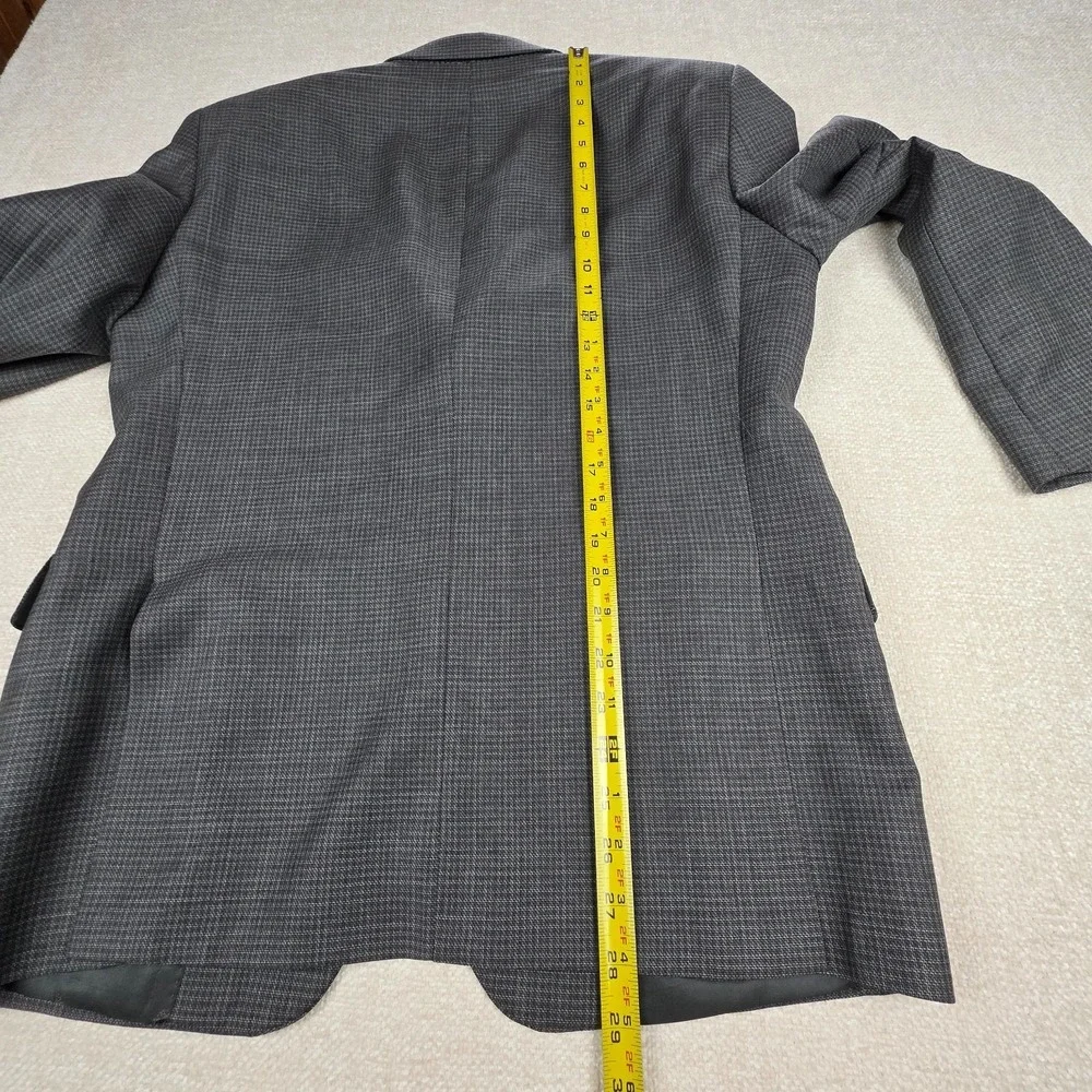John Varvatos USA 100% Wool Gray Houndstooth Sport Coat Blazer Jacket Mens 40S